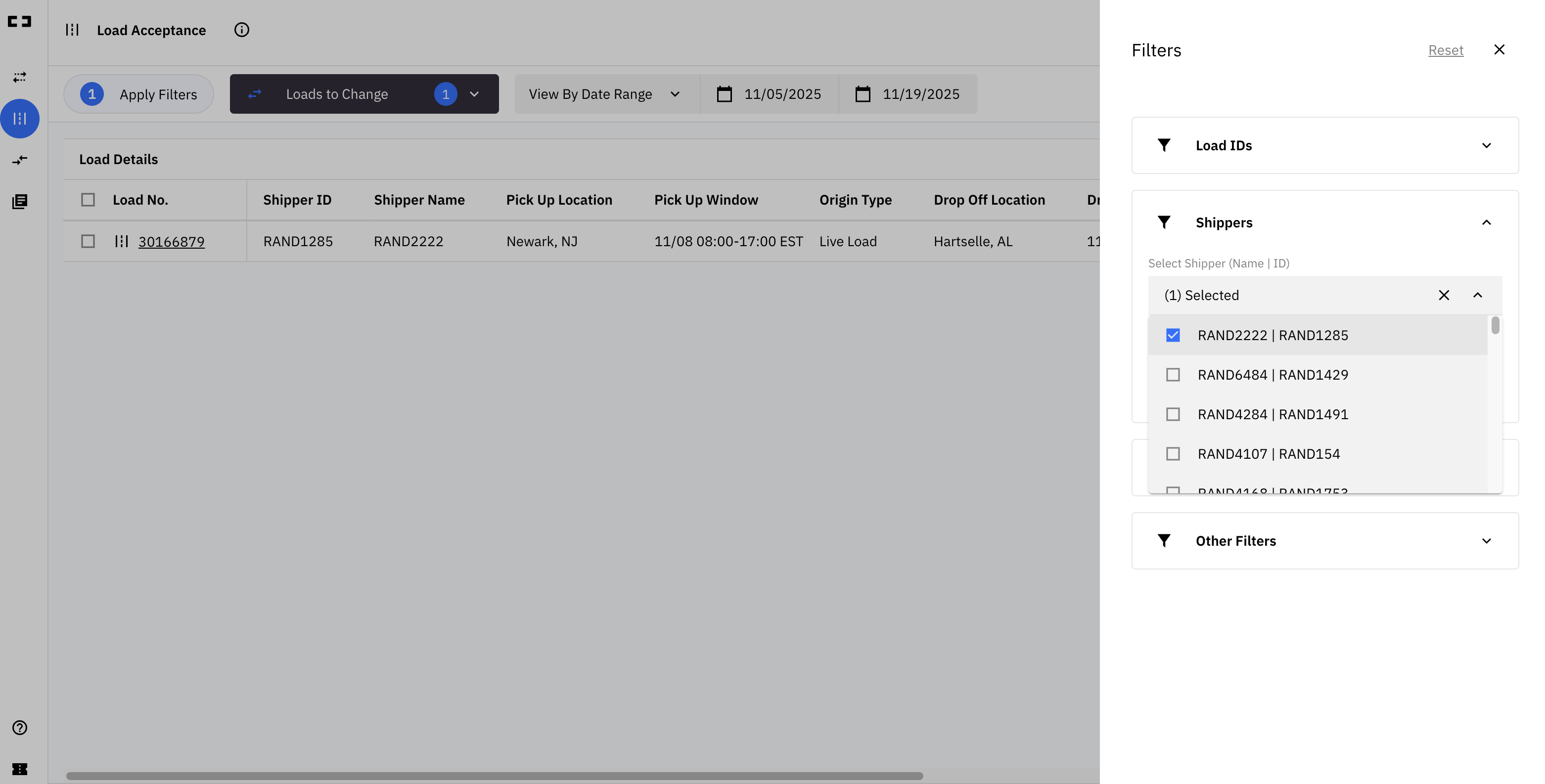 Set a Custom View in Load Acceptance – Optimal Dynamics